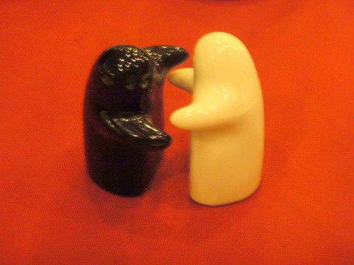 Salt and Pepper Shakers at our breakfast table.